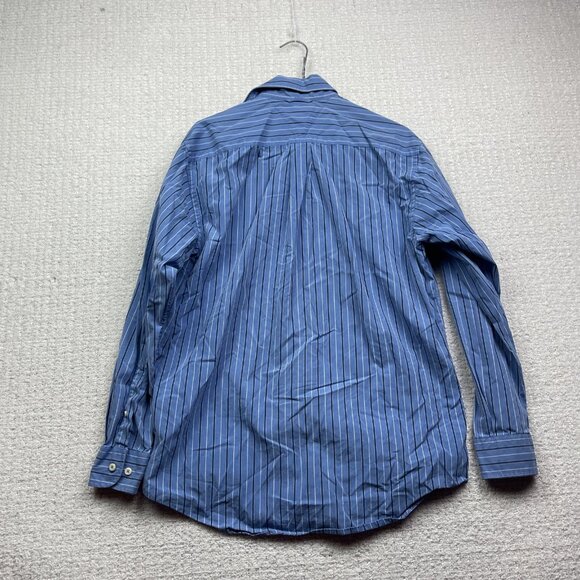 Tommy Hilfiger Button Up Shirt Mens S Blue Striped 80s 2-Ply Fabric Casual - Picture 11 of 14
